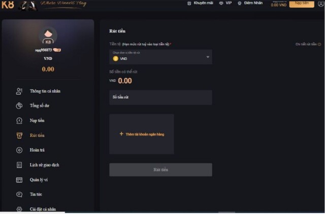 Cách để anh em tại nhà cái K8 rút tiền