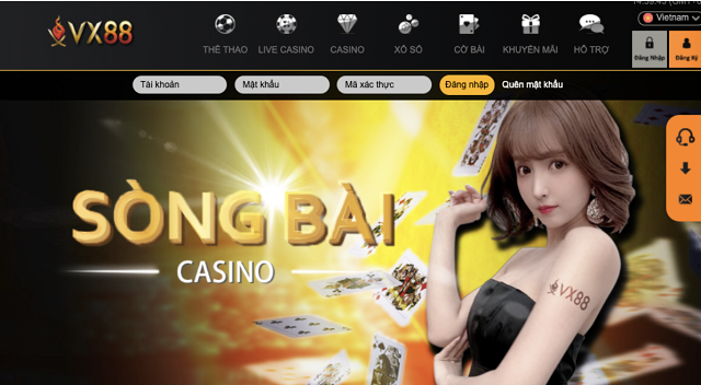 Chơi Casino trực tuyến tại Vx88