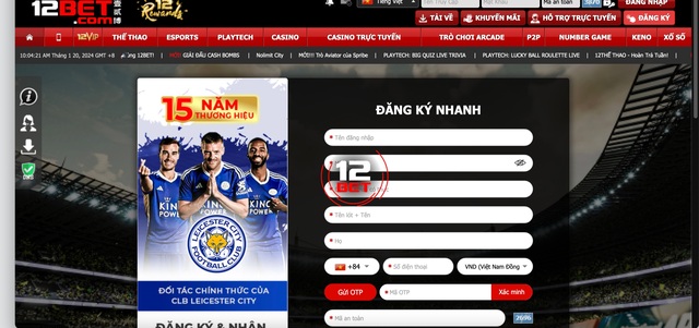 Hướng dẫn đăng ký và trải nghiệm cá cược trực tuyến tại 12Bet