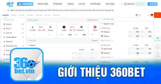 Nhà cái 360bet cung cấp đa dạng sản phẩm cá cược