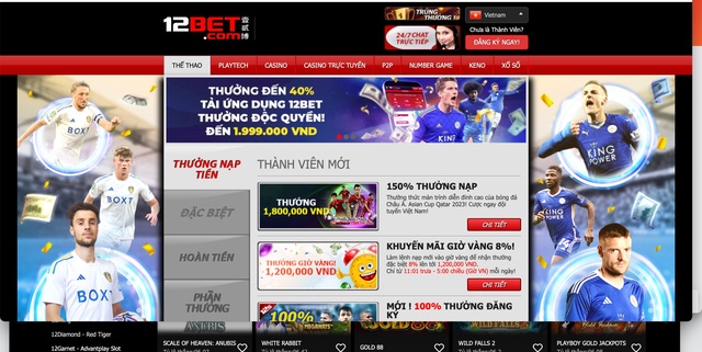 Tiền thưởng chào mừng dành cho thành viên đăng ký mới tại 12BET