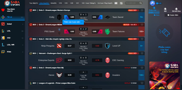 Cá cược Esports giúp người chơi được trải nghiệm với nhiều thể loại