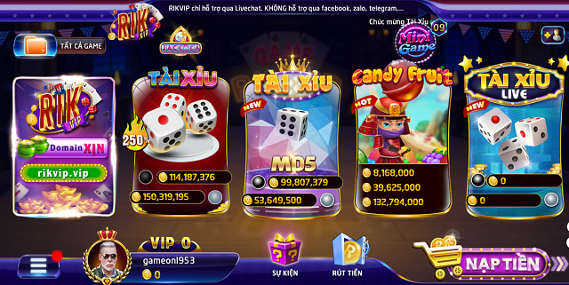 Kho game xanh chín cực ấn tượng của nhà cái Rik vip